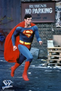Clark Kent transforms into Superman in the alley in Superman II.