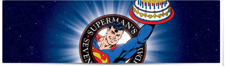 An updated 70th birthday version of the official Superman 50th birthday DC logo