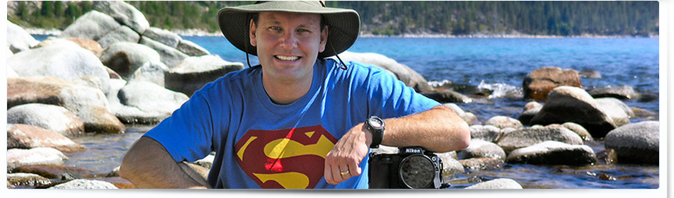 Jim Bowers on a photo assignment at Lake Tahoe.