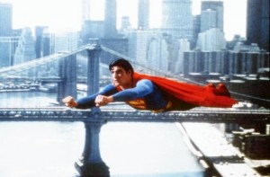Christopher Reeve as Superman.