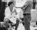 David Petrou and Chris Reeve on the Fortress of Solitude set, May 1977.