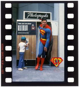 Aaron Smolinski and Christopher Reeve 35mm color slide